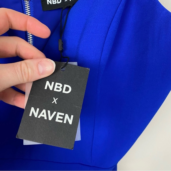 NBD x Naven Twins Not Your Babe Dress cobalt blue size large new nwt - Picture 7 of 10